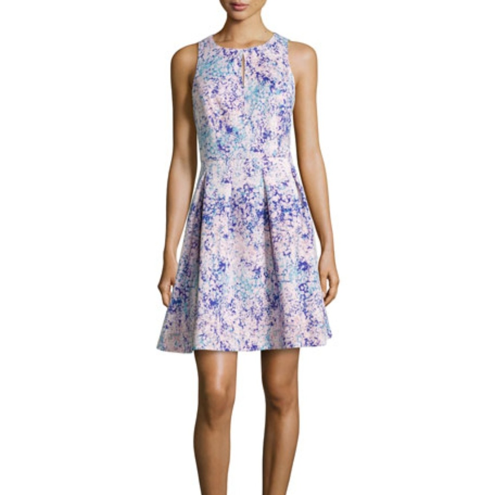 Nordstrom Printed Keyhole Sleeveless Scuba Dress